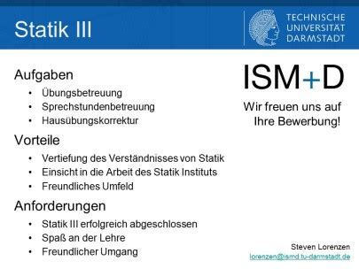 Jobs Institut für Statik und Konstruktion TU Darmstadt