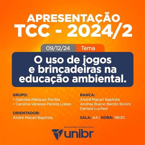 As apresentações dos TCC’s vão começar!! | Faculdade de Botucatu - UNIBR