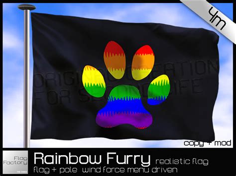 Second Life Marketplace Gay Furry Flag Rainbow Furry Pride Pawed