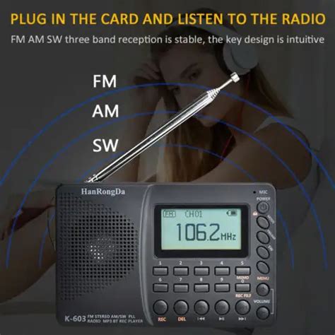 Hrd Am Fm Sw Bt Tf Portable Radio Digital Usb Mp Pocket Recorder