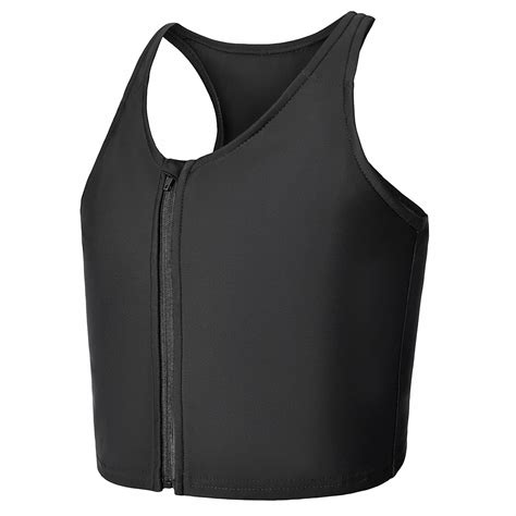 Buy Chest Binder For Transgender Binder Trans With Zipper Half Length Tank Top For Gynecomastia