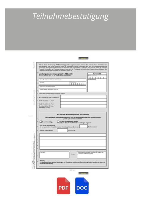 Teilnahmebestätigung Vorlage Pdf Word