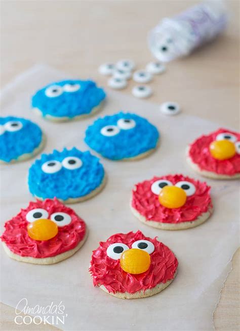 Cookie Monster And Elmo Cookies Perfect For A Sesame Street Birthday