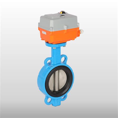 Electric Actuator Butterfly Valve EPDM Flange Type Wafer Valve DC24V