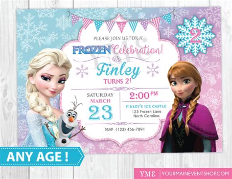 Editable Frozen Invitations