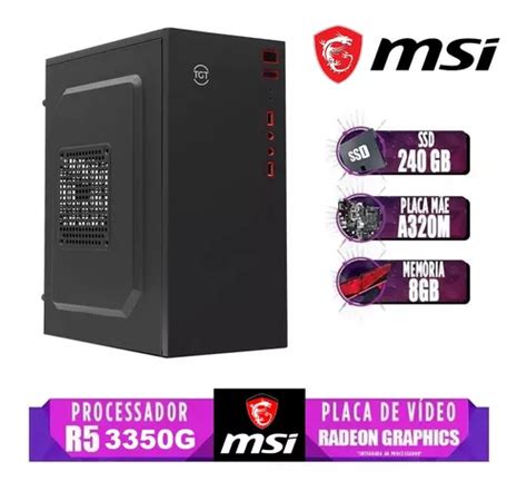 Computador Pc Ryzen 5 3350g Amd Radeon 8gb Ddr4 Ssd 240gb | Frete grátis