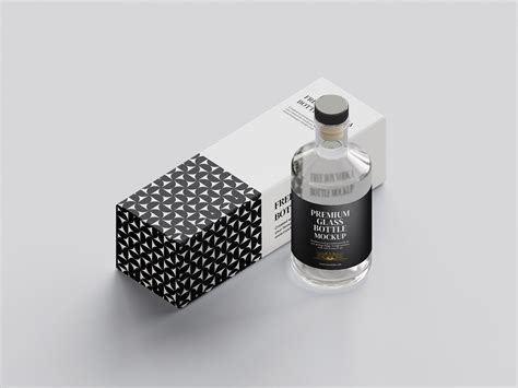 Vodka Bottle In Box Mockup Mockups Design