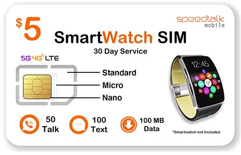 Speedtalk Mobile Smart Watch Sim Card Kit For G G Lte Gsm