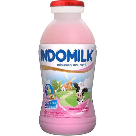 Jual Indomilk Susu Steril Cair Strawberry 190 Ml Shopee Indonesia