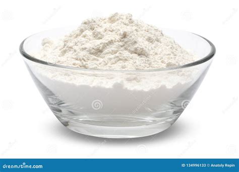 Bowl Of Wheat Flour Isolated On White Stock Image Image Of Product