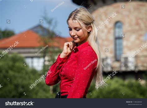 Beautiful Girl Sexy Blonde Dress Posing Stock Photo 1146428444 Shutterstock