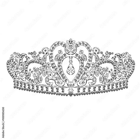 Crown vector. Tiara. Painted diadem. A princess. The royal crown. Queen. Stock Vector | Adobe Stock