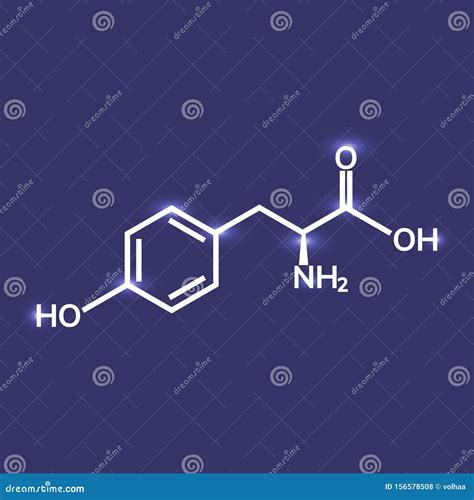 Tyrosine Tyr amino acid stock vector. Illustration of molecular - 156578508
