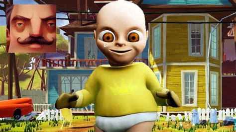 Hello Neighbor My New Neighbor Big Baby In Yellow Act 2 Trampoline