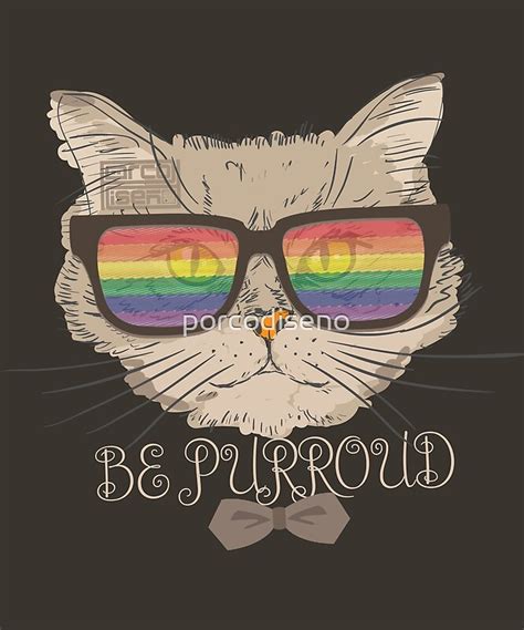 Hipster Cat Purroud Proud Lgbt Lgbtq Queer Gay Pride By Porcodiseno Redbubble