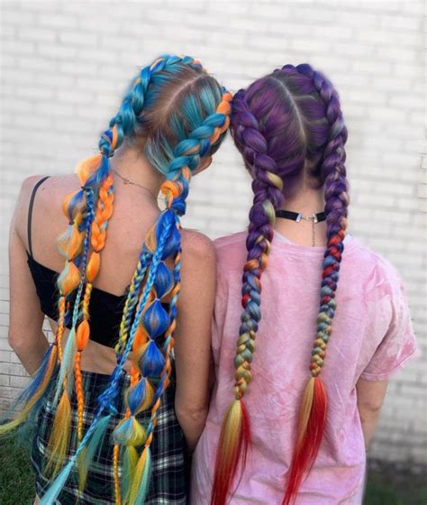 40 Summer Festival Hairstyle Ideas Colourful Braid Hairstyle