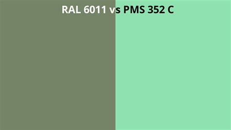 Ral 6011 Vs Pms 352 C Ral Colour Chart Uk