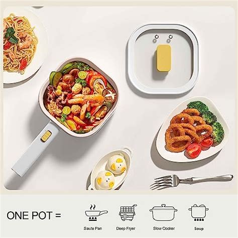 Dezin Hot Pot Electric 2L Non Stick Ceramic Coating Electric Pot Multifunction Cooker For