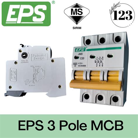 Eps 3 Pole Mcb Miniature Circuit Breakers 6ka 6a 10a 16a 20a 32a 40a 63amp [sirim Approved