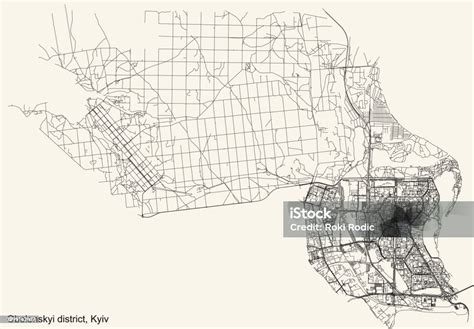 street roads map   obolonskyi district  kiev kyiv ukraine stock illustration