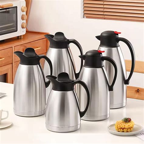 Stainless Steel Tea Coffee Vacuum Flask Thermos Jug L L L Double Wall Insulation Hot Cold