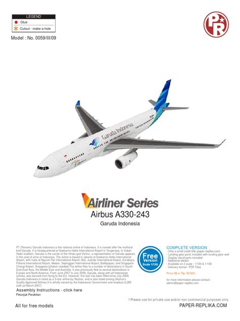 garuda indonesia papercraft  aviation indonesia
