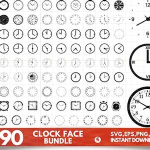 Clock Face Svg Bundle Clock Face Png Clock Face Clipart Clock Face Svg