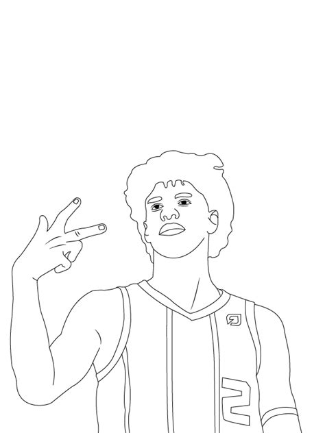 LaMelo Ball Peace Sign Coloring Page Free Printable Coloring Pages