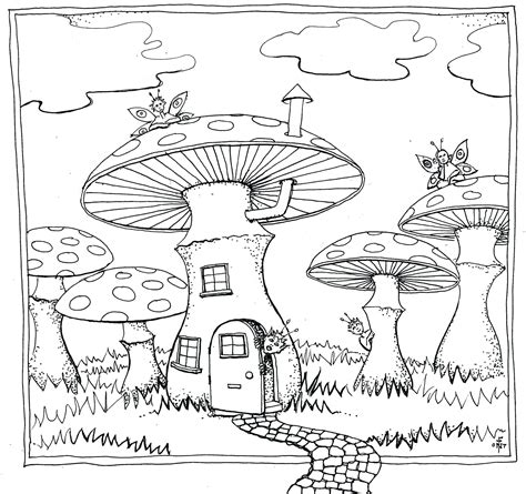 Mushroom Fairy Coloring Pages Coloring Pages