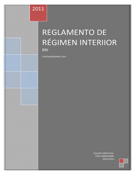 Reglamento De R Gimen Interior