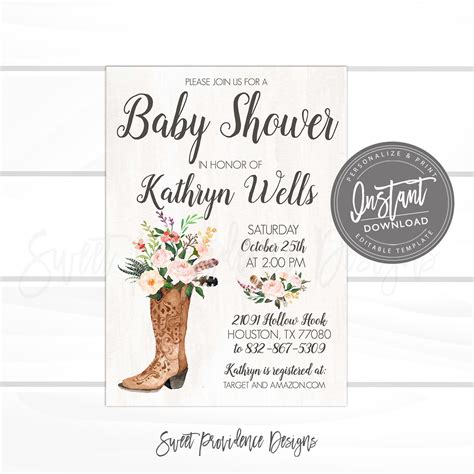 Rustic Baby shower invitation | Sweet Providence Designs