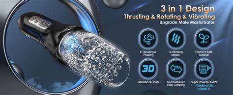 Amazon Automatic Male Masturbator Sex Toys Uoffile Male Sex Toy With 5 Thrusting