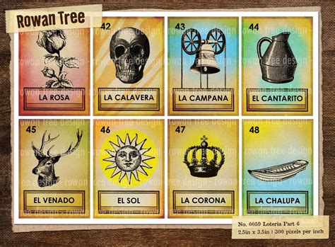 Loteria Cards Part 6 Digital Collage Sheet 2 5x3 5in Printable Cards No