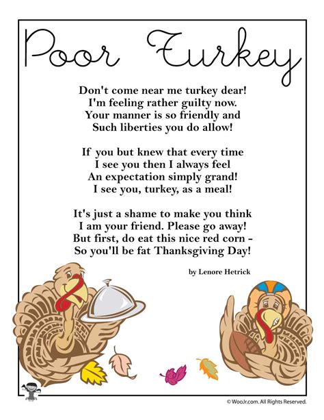 Free Printable Thanksgiving Poems For Kids