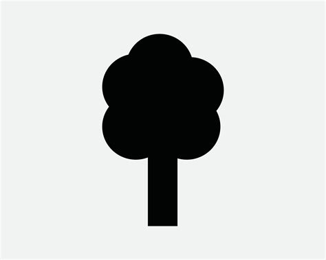 Tree Plant Woods Forest Park Garden Black and White Icon Sign Symbol