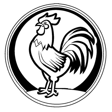 Cartoon Rooster Coloring Page Lulu Pages