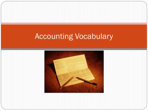 Accounting Vocabulary