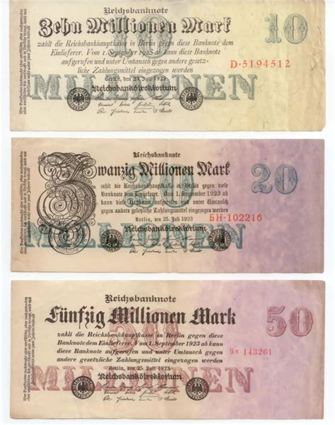 Lot Banknoten Weimarer Republik U Millionen Versand