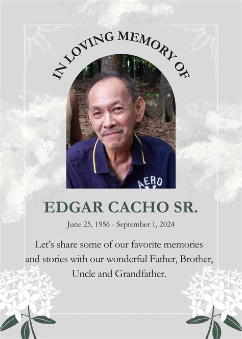 MJ - 🕊️In Loving Memory of Edgar Casaña Cacho Sr.🕊️ With profound