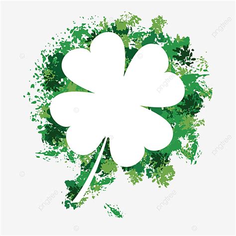 Four Leaf Clover Vector Hd Images Oil Paintbrush Brush Heart Shaped