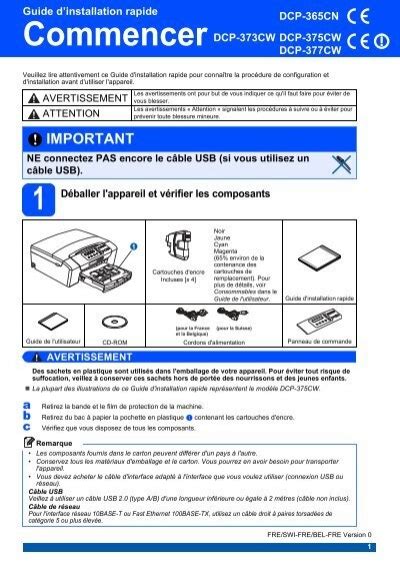 Brother DCP 375CW Guide D Installation Rapide