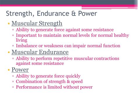 Explain The Difference Between Strength Muscular Endurance And Power