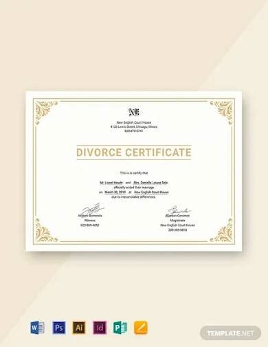 Free 8 Divorce Certificate Samples In Ms Word Psd Ai Publisher