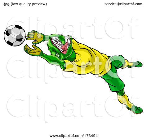 Dinosaur Soccer Football Player Sports Mascot by AtStockIllustration ...