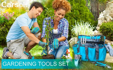 Gardening Tools Carsolt 10 Piece Heavy Duty Stainless Steel Garden Tools Set With