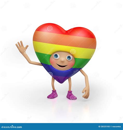 Personaje De Dibujos Animados Gay Divertido Del Corazón De La Tarjeta Del Día De San Valentín