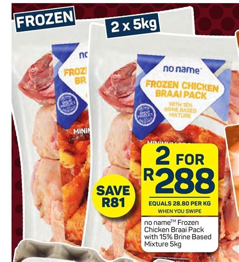 No Name™ Frozen Chicken Braai Pack With 15 Brine Based Mixture 5kg Offer At Pick N Pay