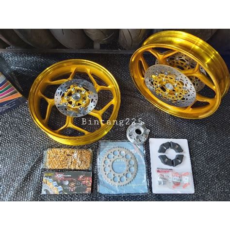 Jual Velg Axio R15 V3 GOLD Paket Lengkap Velg Lebar R15 V3 R15 V4 MT 15