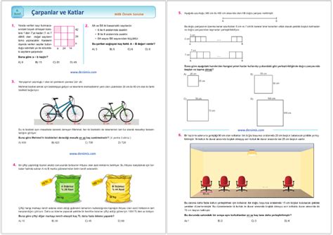 S N F Arpanlar Ve Katlar Meb Rnek Sorular Yaprak Test