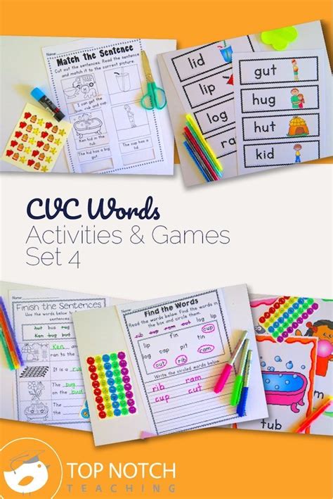 Cvc Words Activities And Games Set 4